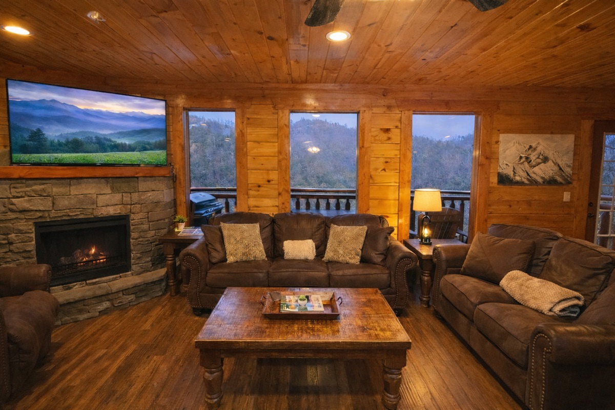 Our cozy family room provides another main floor sleeping space with the sleeper sofa.