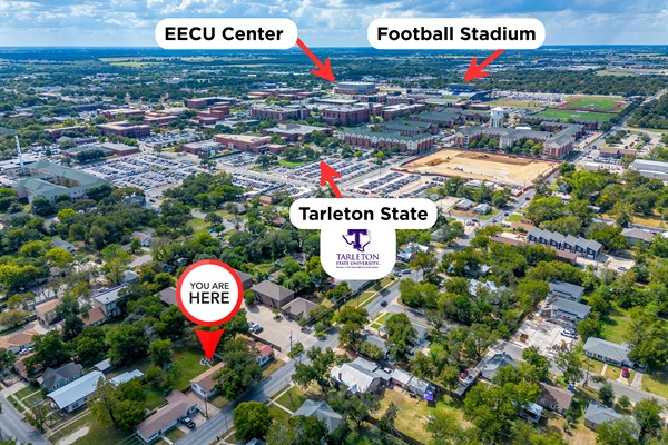 Walk to Tarleton State University, just steps from EECU Center and football stadium