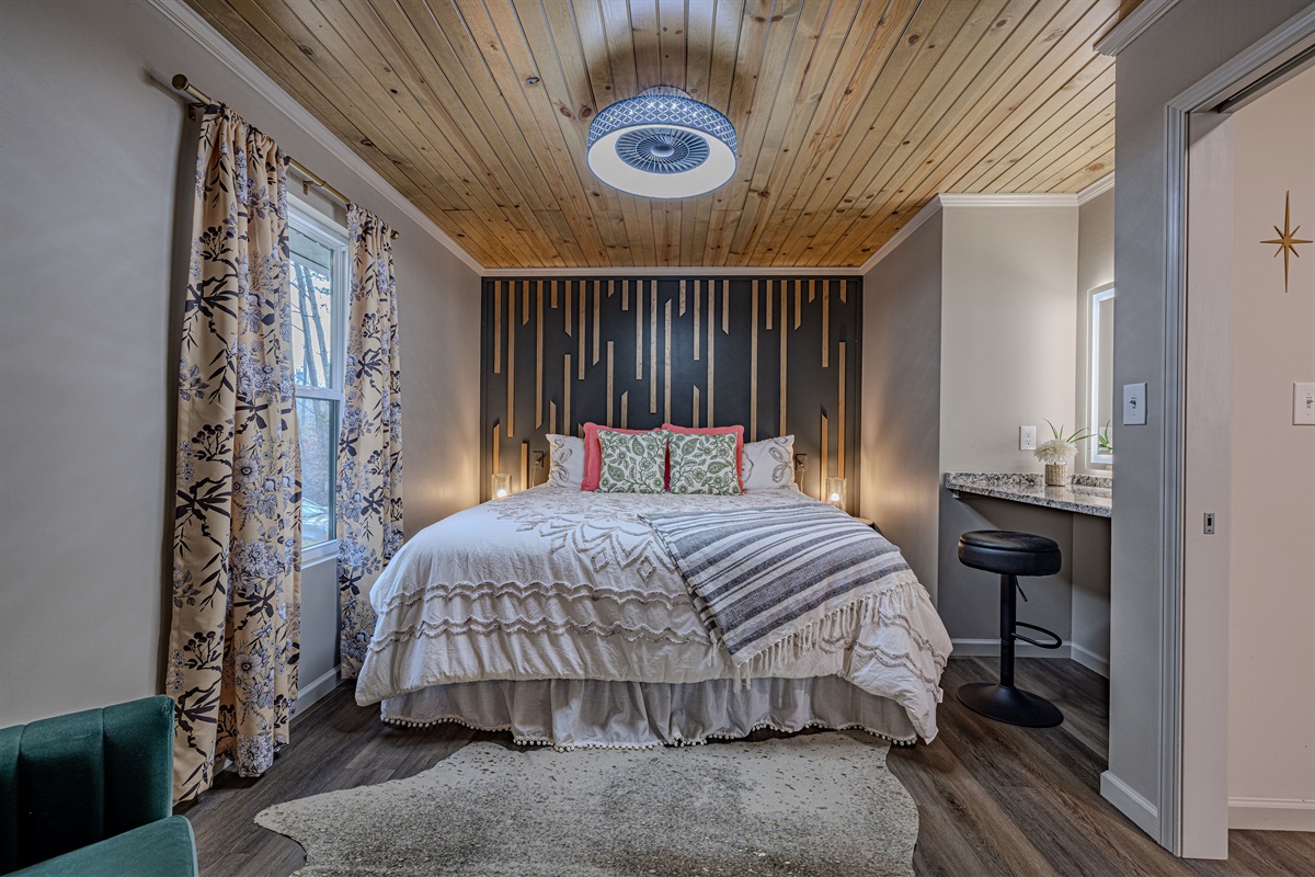 Master suite #1 features a makeup area and ensuite bath.