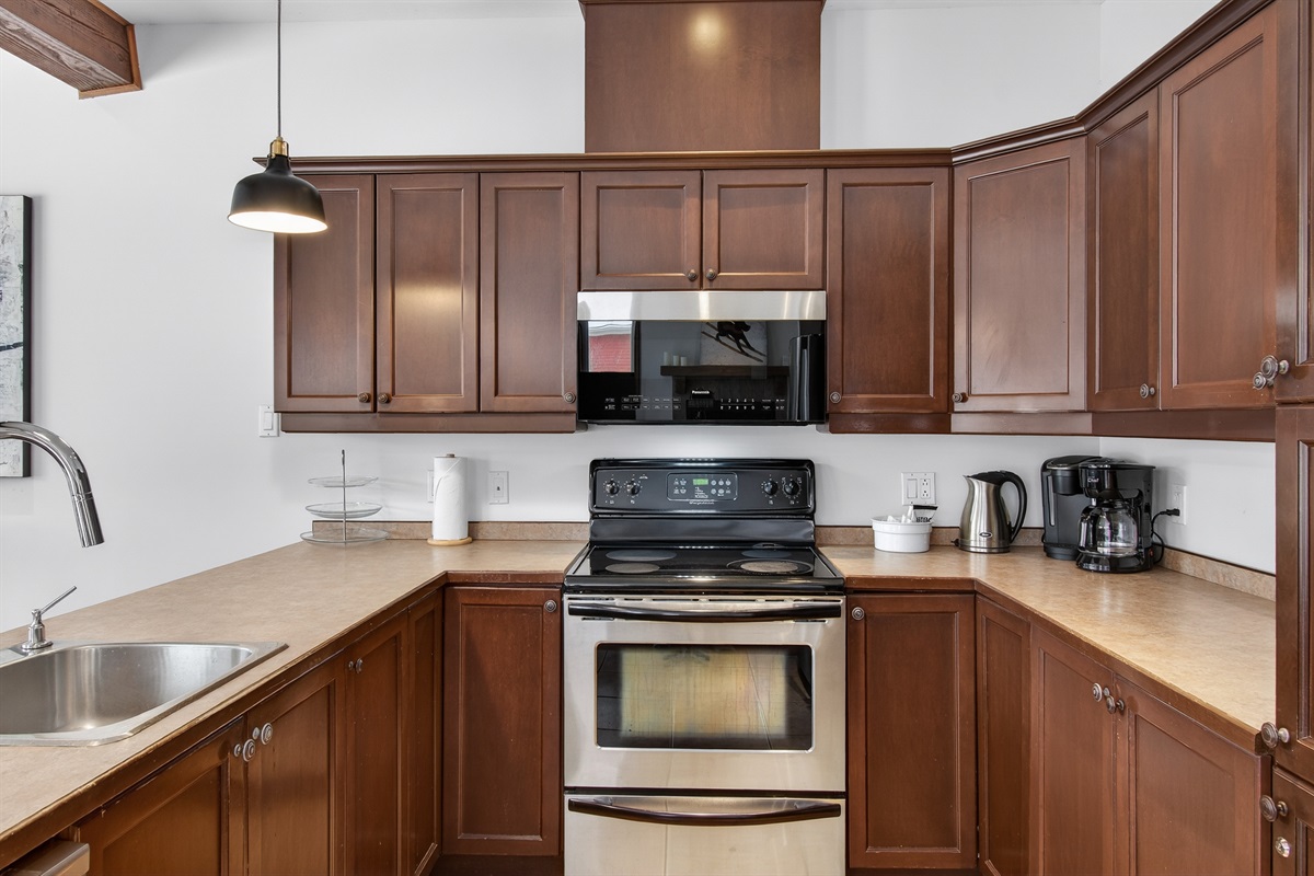 Lots of room to prepare meals for friends and family