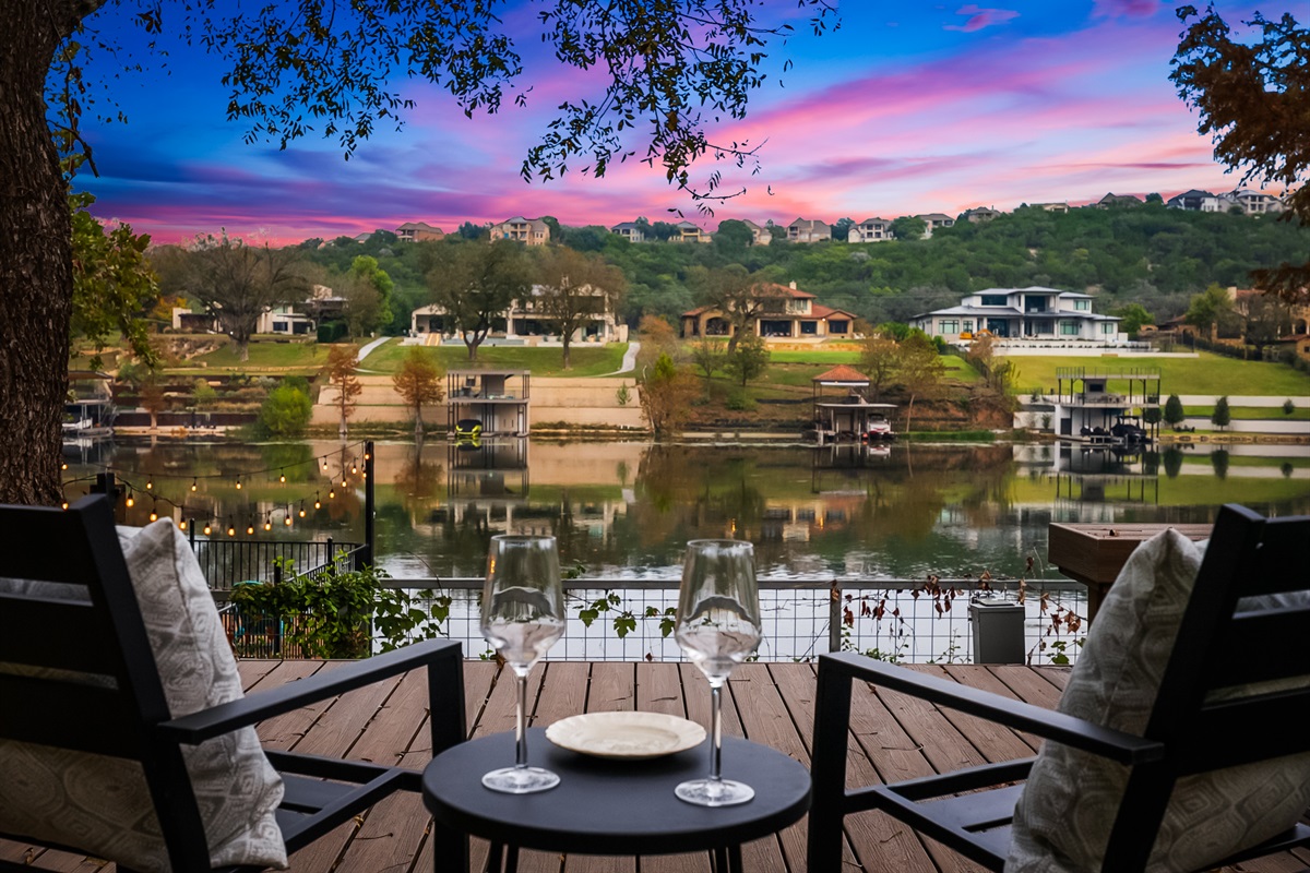 Seating area next to the hot tub