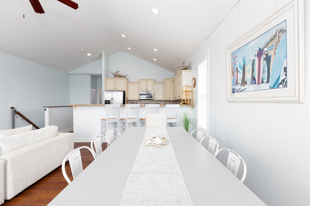 Large dining table perfect for eight