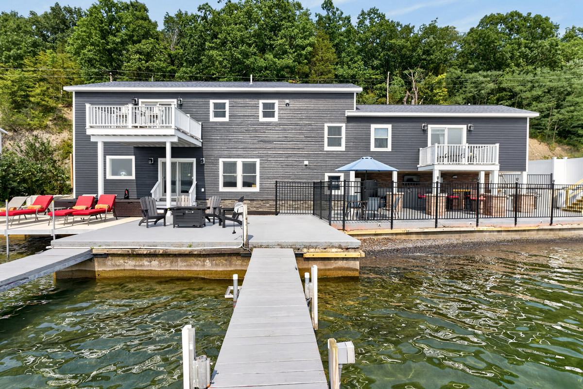 Lakefront exterior viewed from the dock