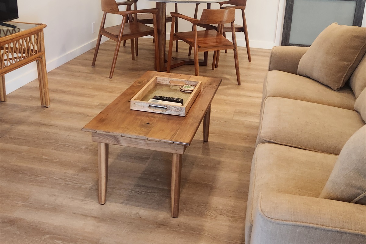 Sofa bed and dining room table