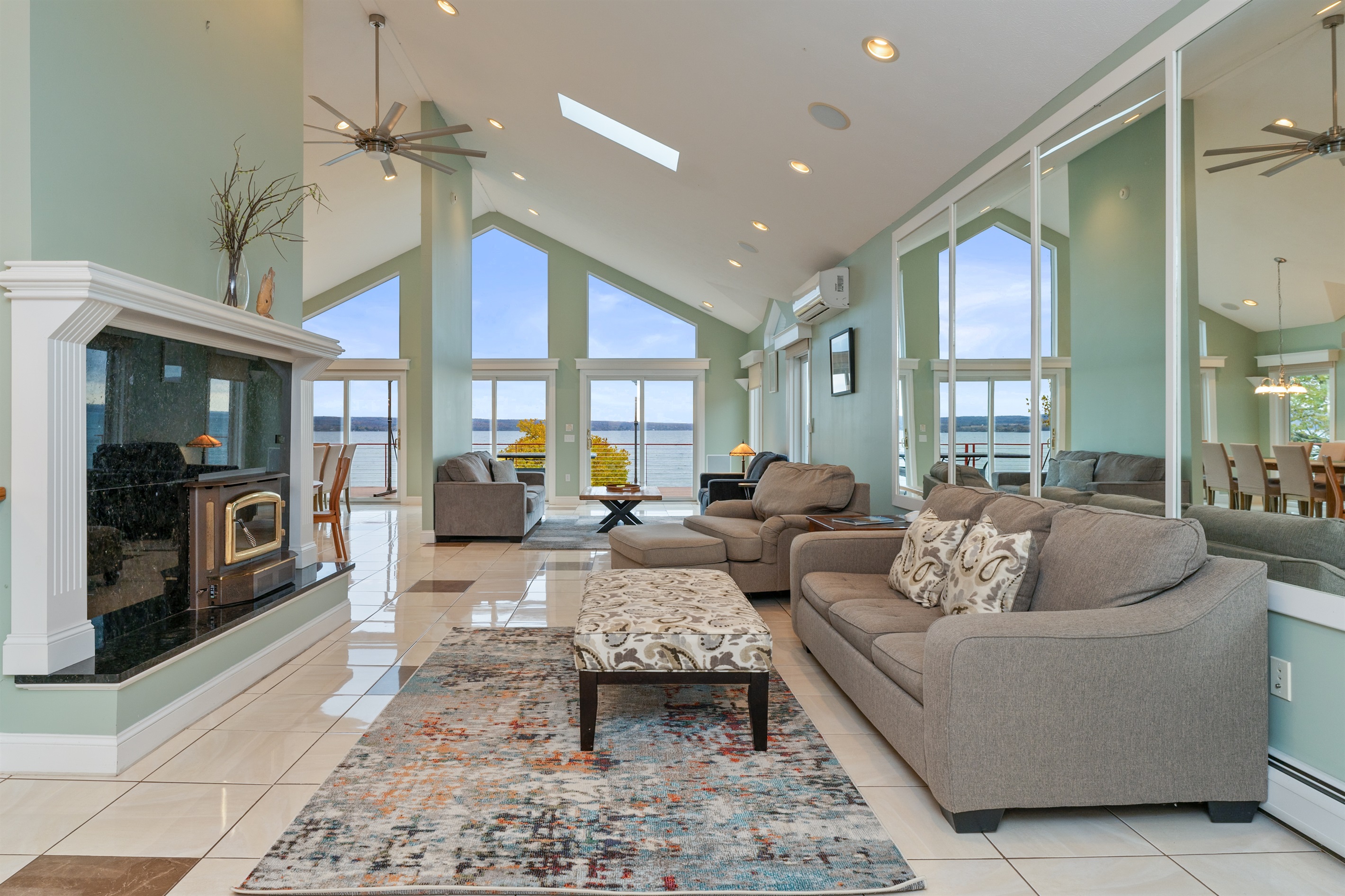 Spacious upstairs living area(fireplace is not for guests use)-main floor