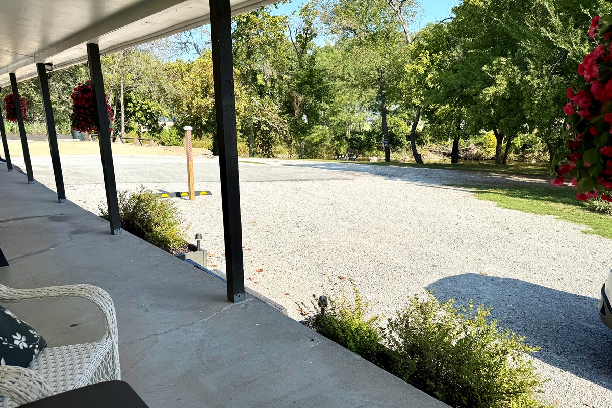 Parking area in front of your room.