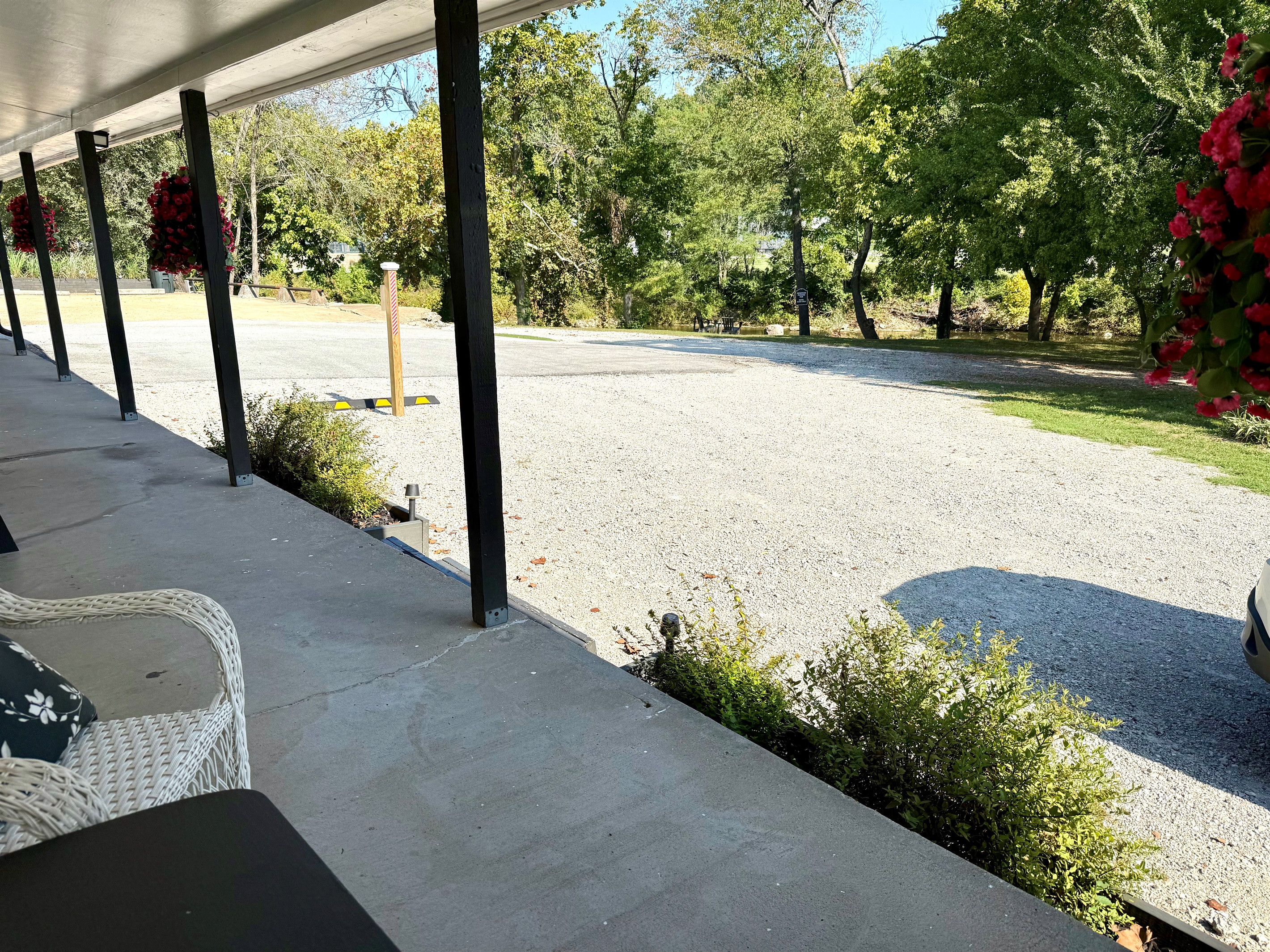 Parking area in front of your room.