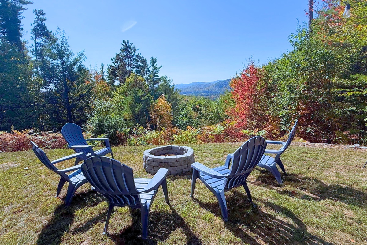 Our Brand-New firepit offers the perfect spot to relax, share stories, and take in the stunning mountain scenery!