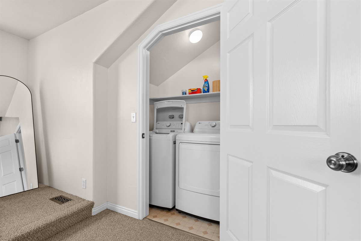 Convenient in-unit laundry for refreshing clothes and gear.