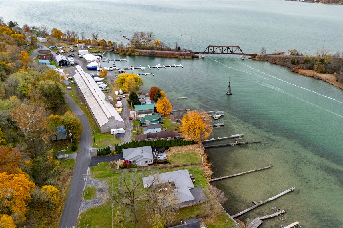 Arial view of the home and  surrounding area