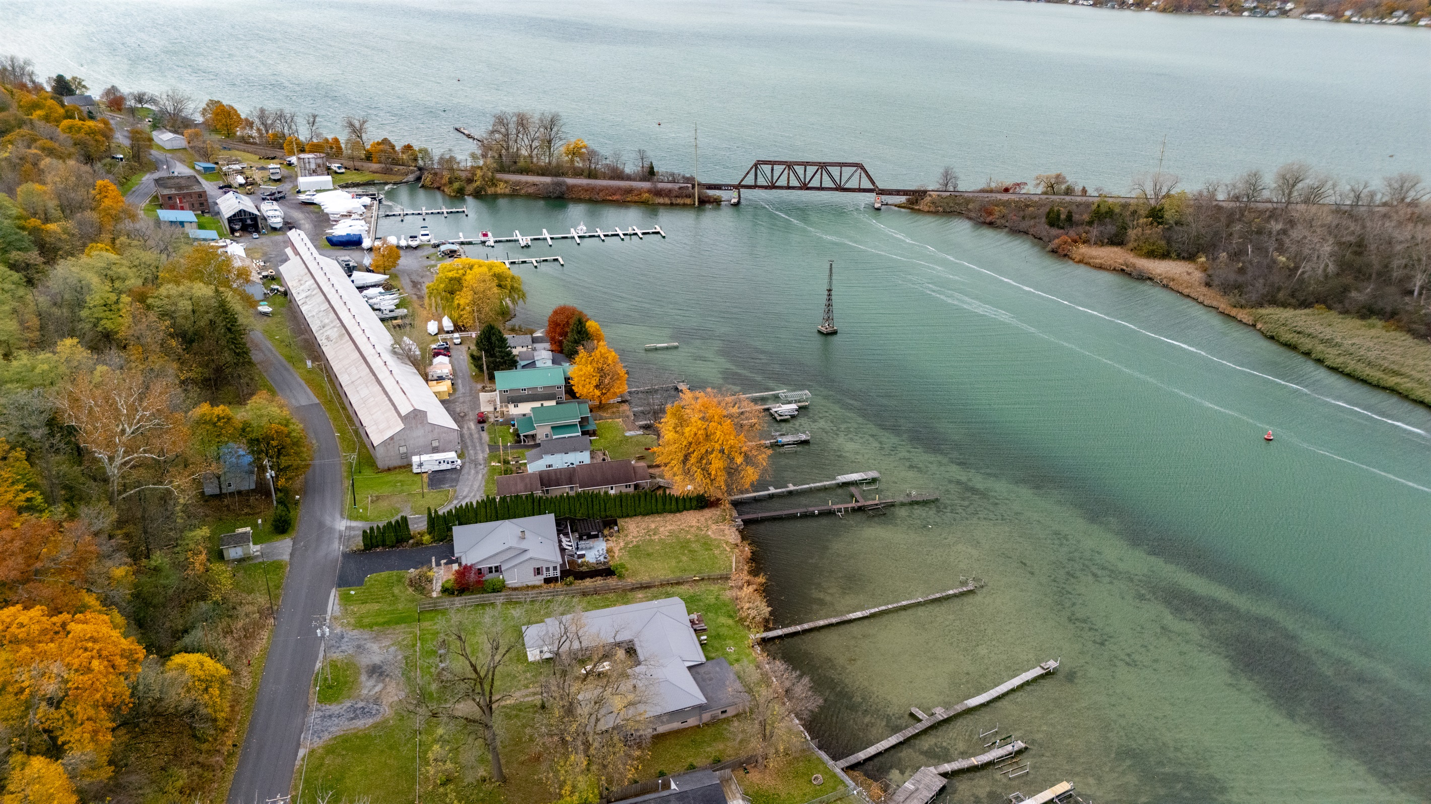 Arial view of the home and  surrounding area