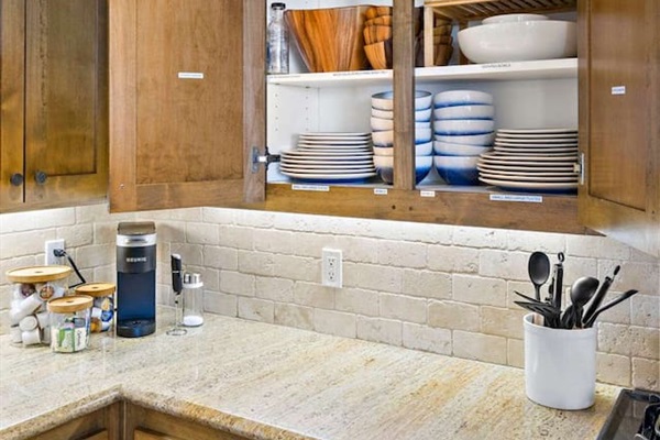 Fully-equipped and well-organized kitchen.  Everything you would need to cook a thanksgiving meal for your family :)