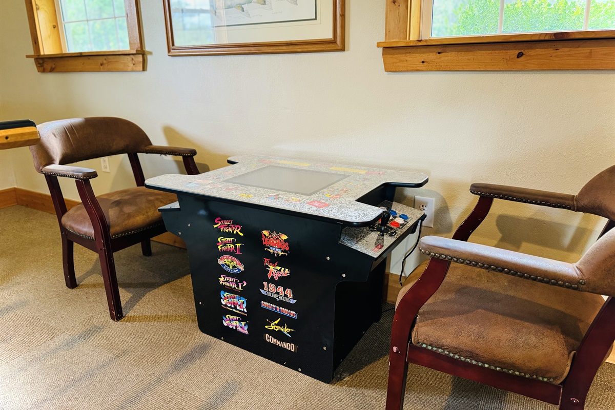 80's style seating arcade in the Clubhouse