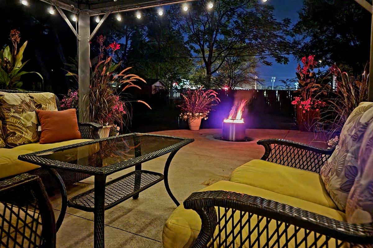 Enjoy a warm fire outdoors