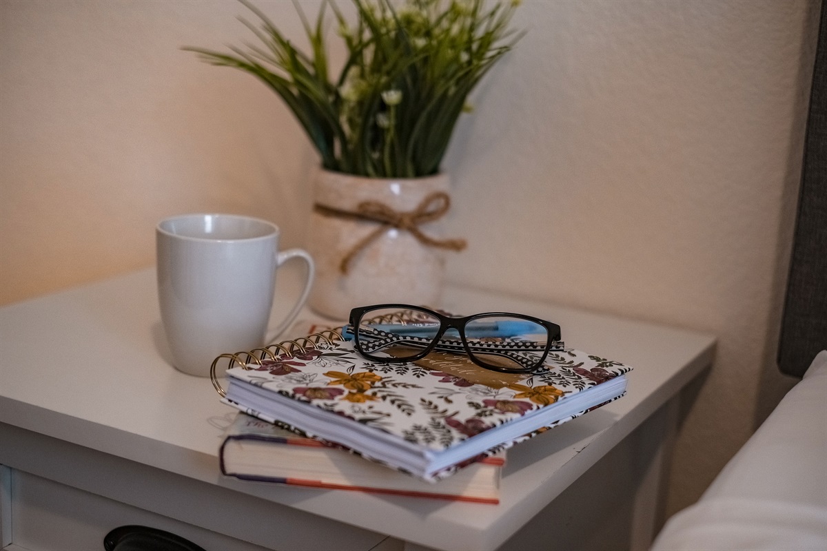 A good book and a cozy bed — the perfect end to any day.