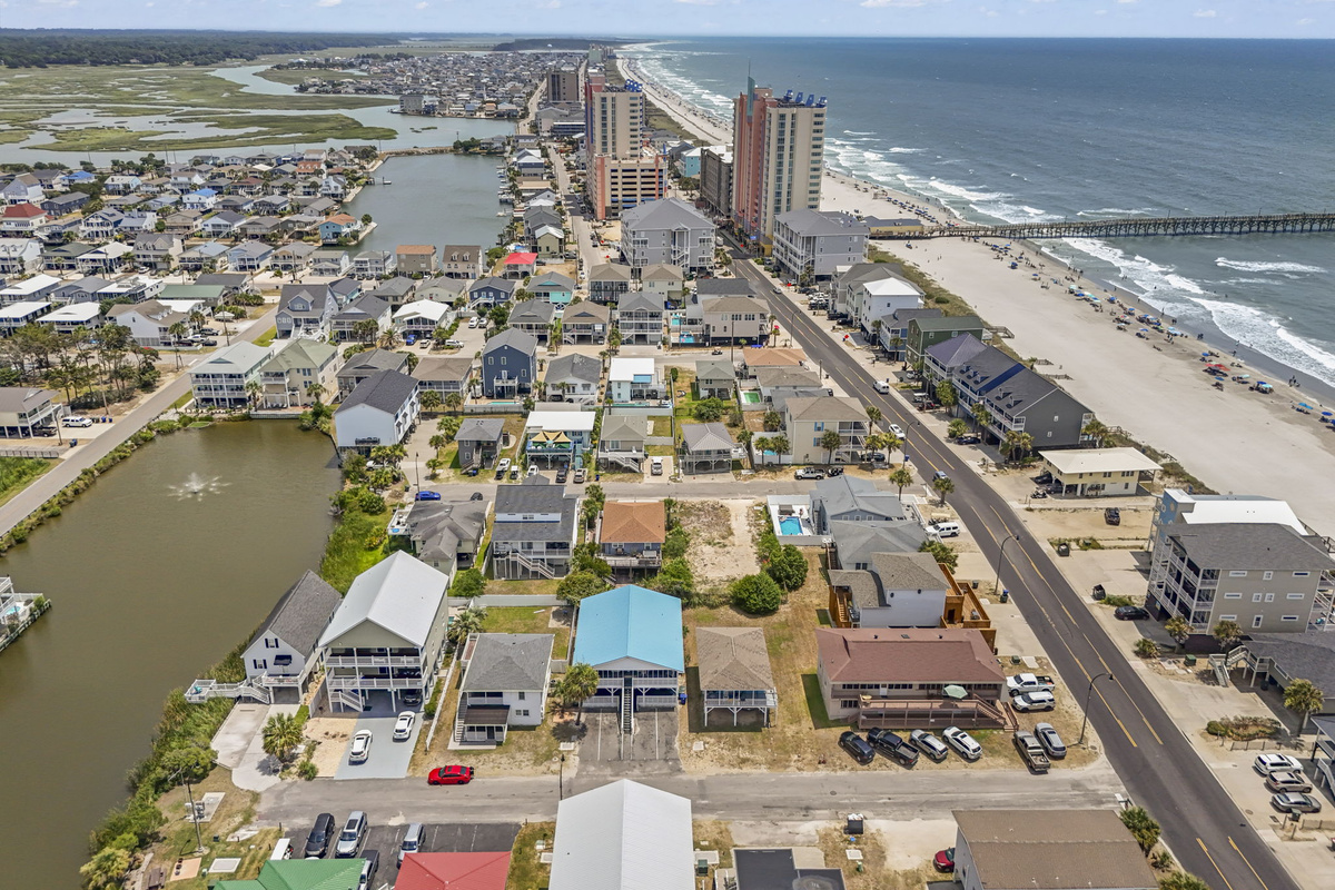 Walking distance to Cherry Grove Fishing Pier, Restaurants and more