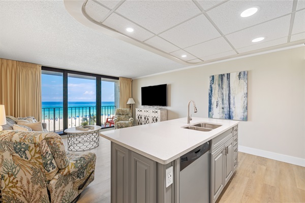 Kitchen Island with view