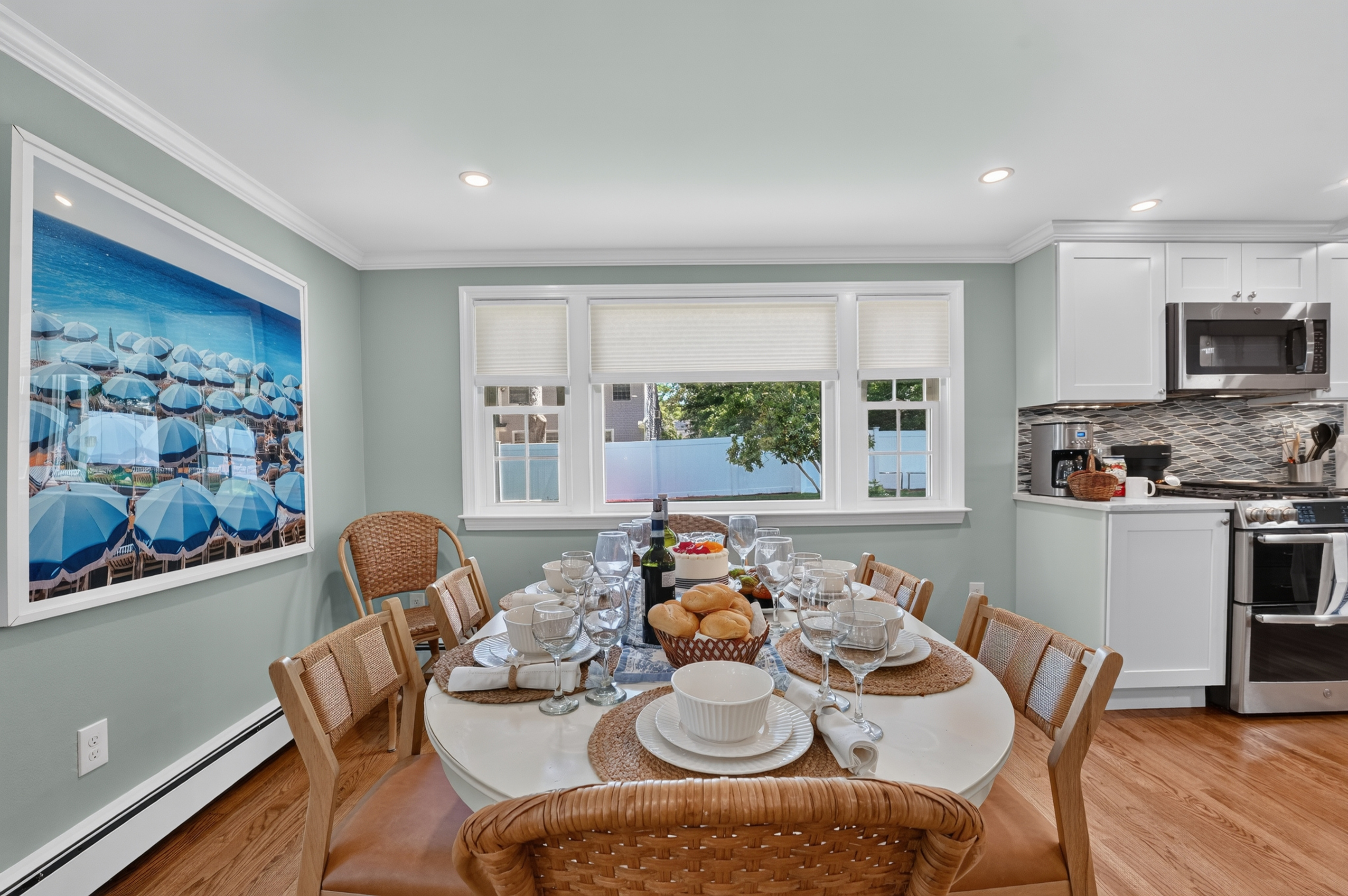 Enjoy family dinners in a bright dining space just off the kitchen.
