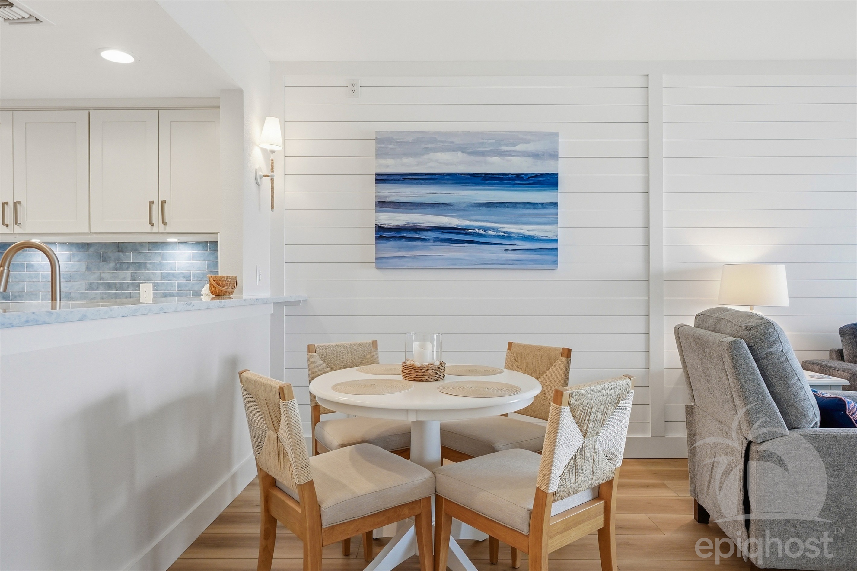 Dining table seats four