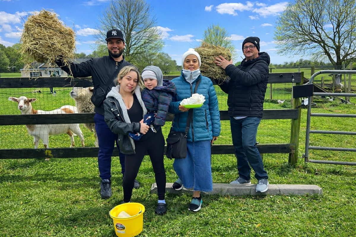 Bring everyone to feed the animals at Chores N' Tour!