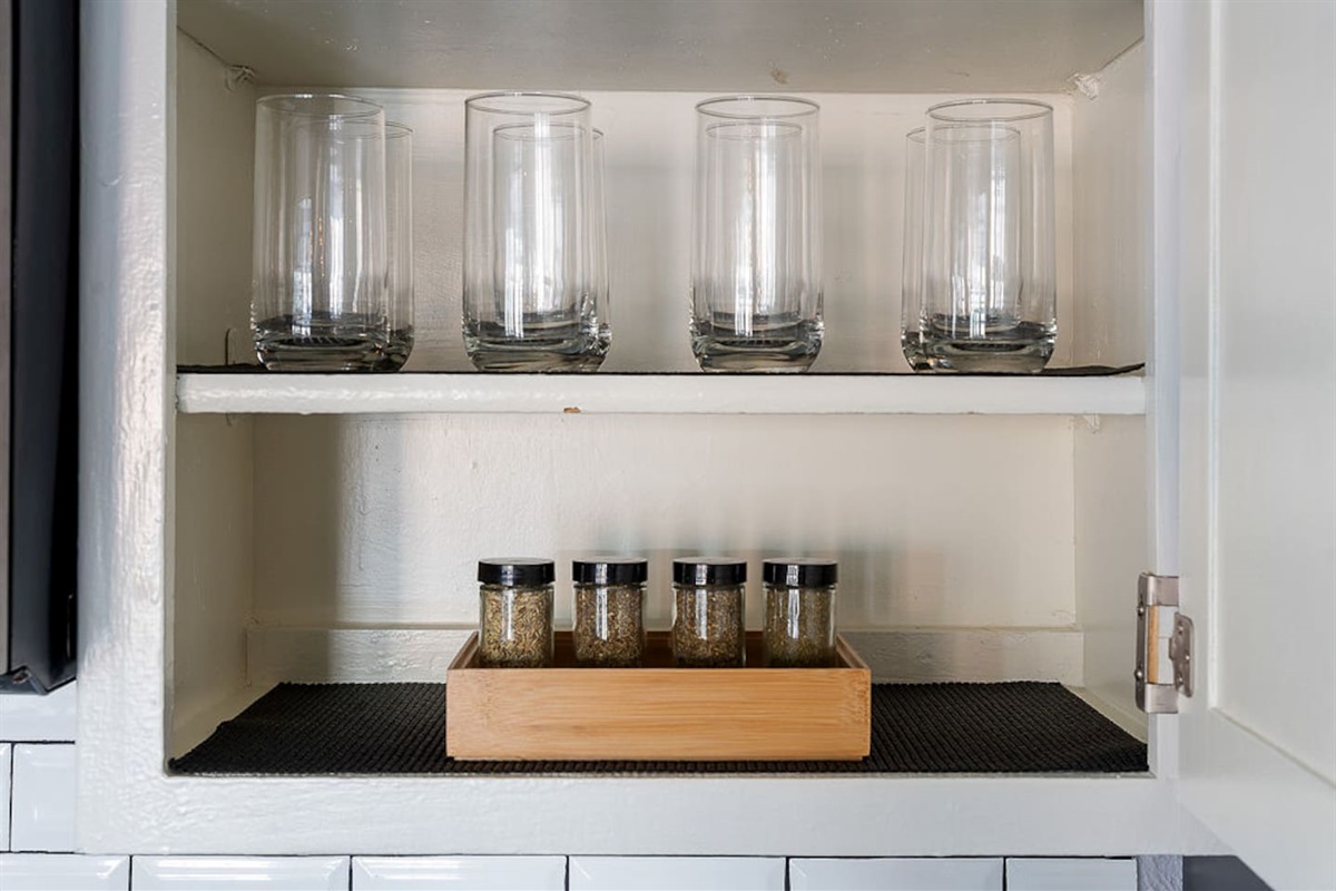 Enjoy the beautiful kitchen, fully-equipped with all your cooking needs such as cups, dishes, spices, oil, pots, pans, silverware, a toaster and more
