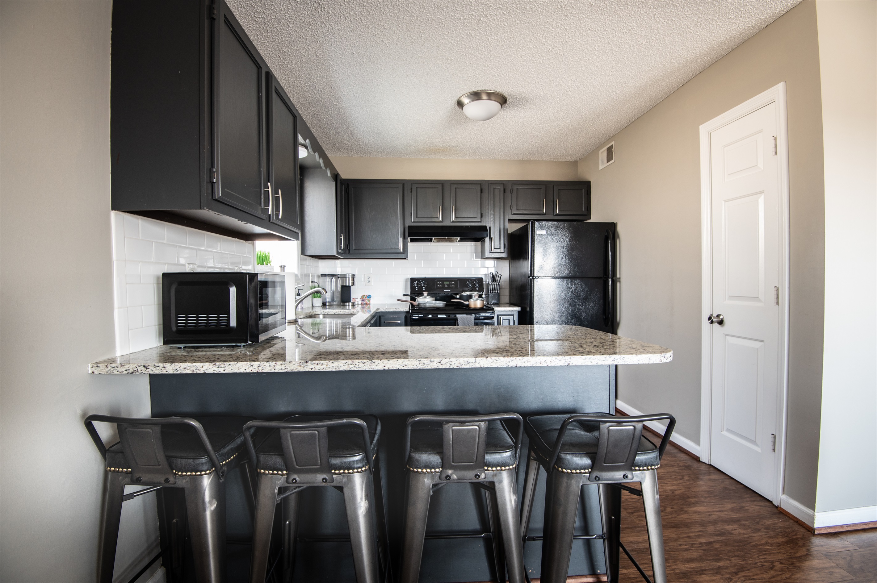 The bar area is a great place to perch and check emails while sipping your morning tea or chatting with the cook.