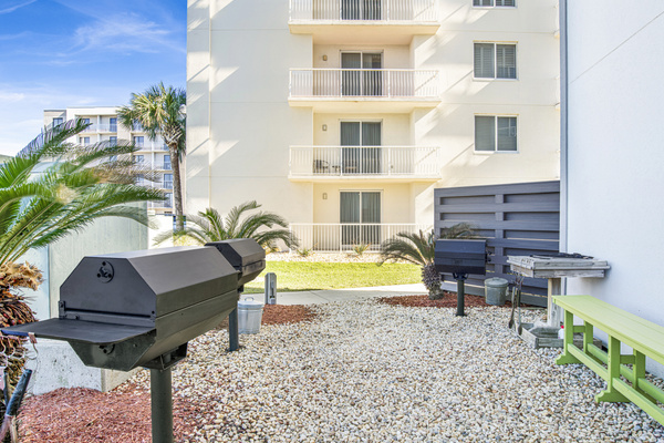Grills and designated smoking area