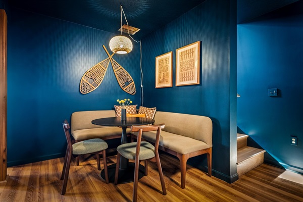 A cozy nook for puzzles, games, and quiet moments—perfect for slowing down between movie nights and mountain adventures.