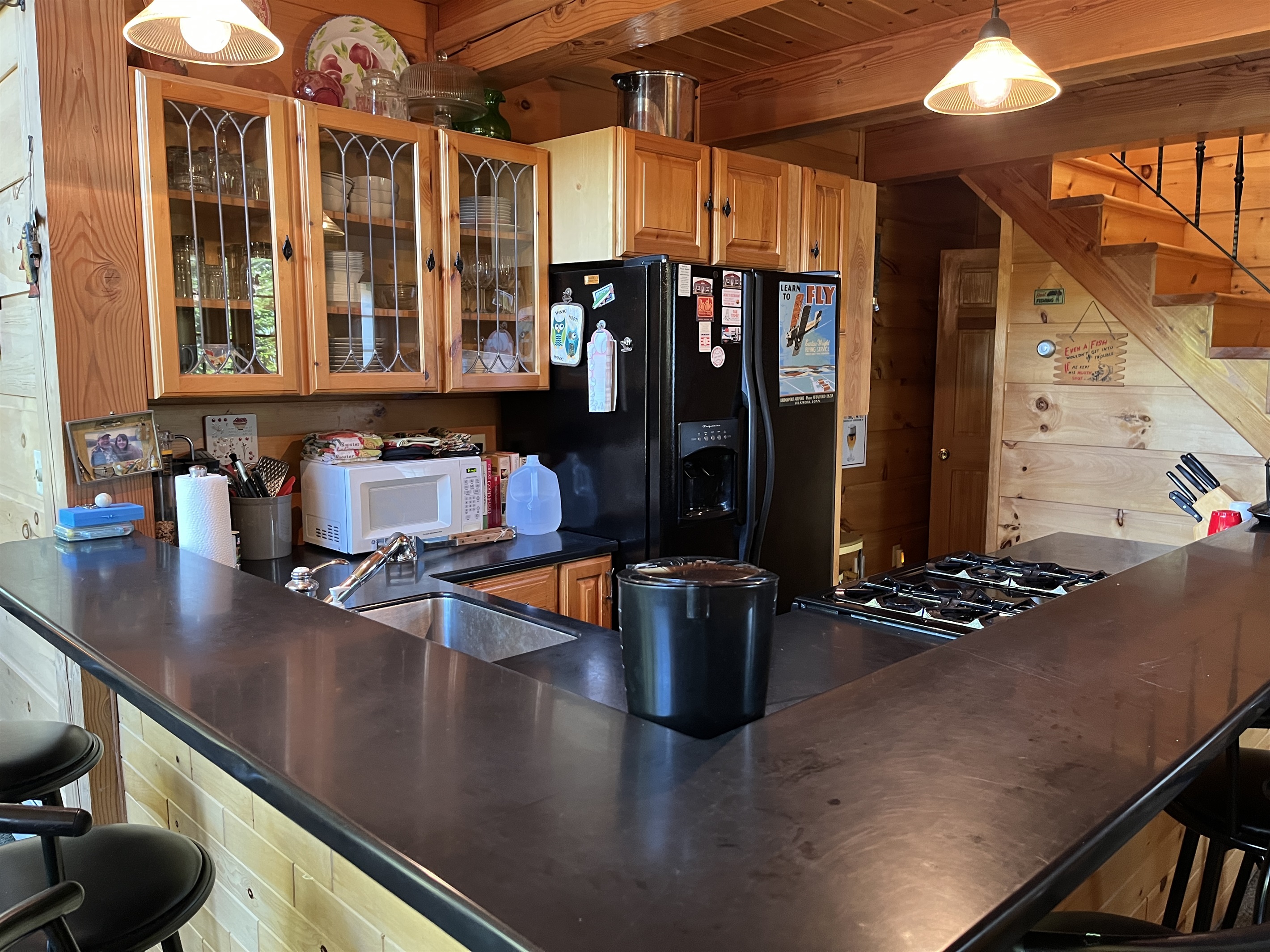 Kitchen area right off great room
