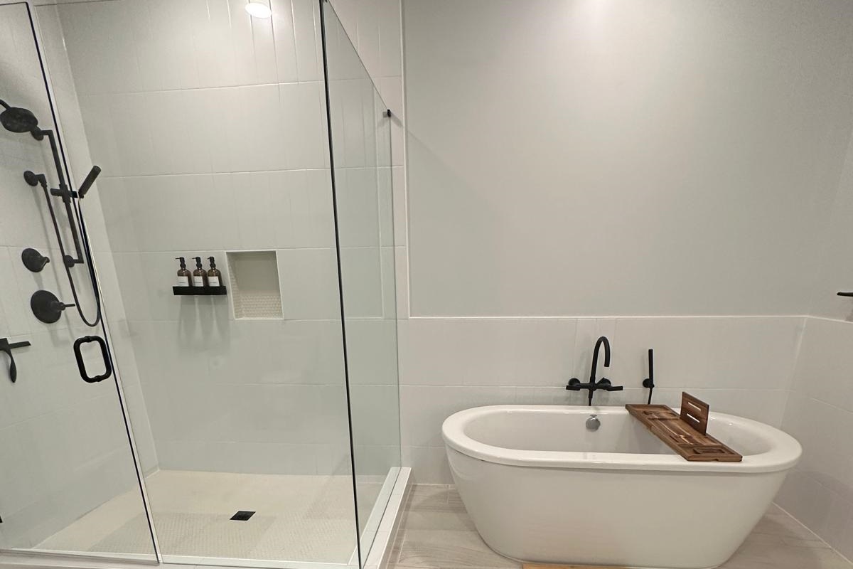 Soaking Bath - Triple Shower head Shower