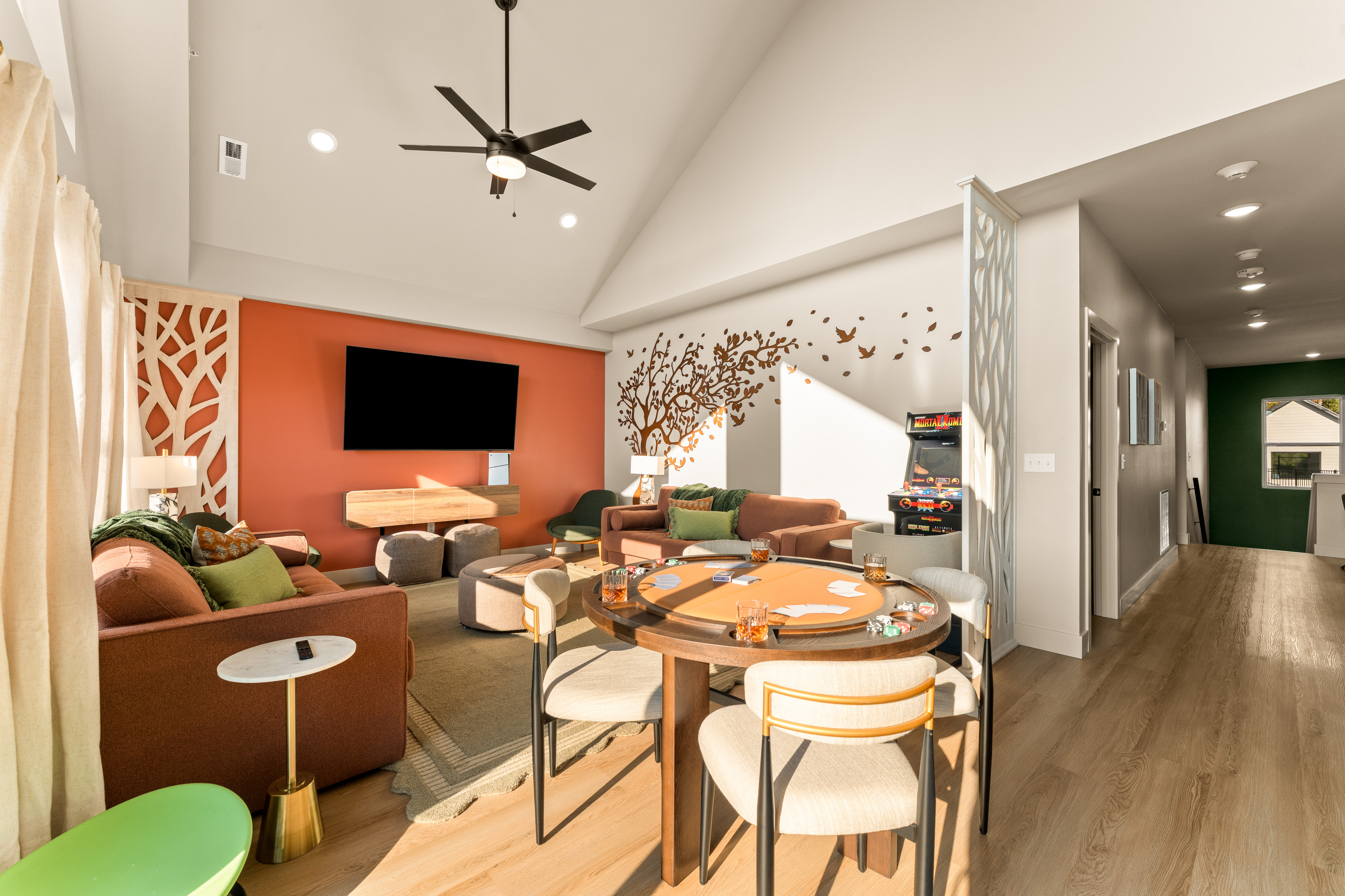 Designed for groups to gather, the open-concept living and dining space keeps everyone together without feeling crowded.