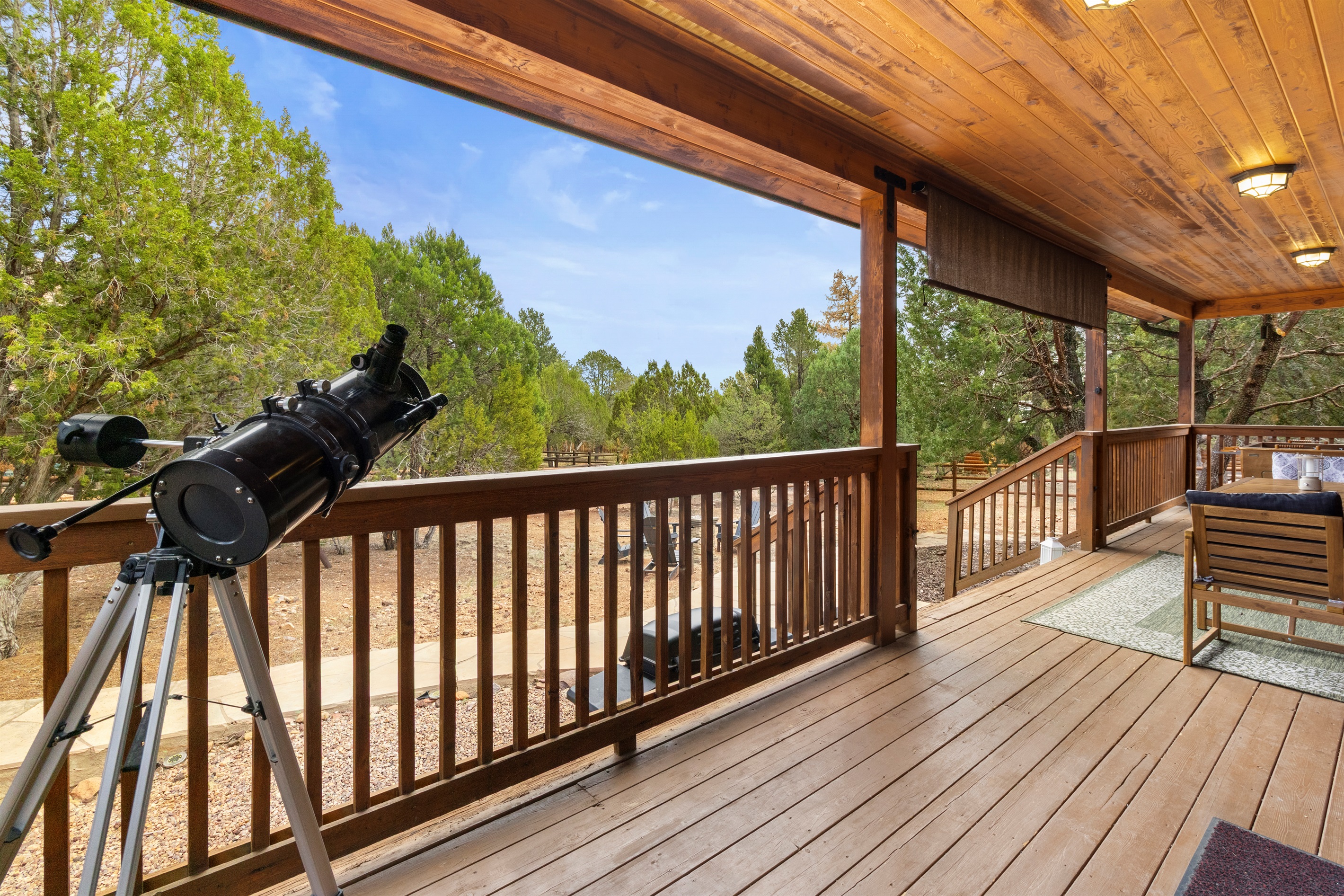 Step out to the back deck for outdoor entertainment