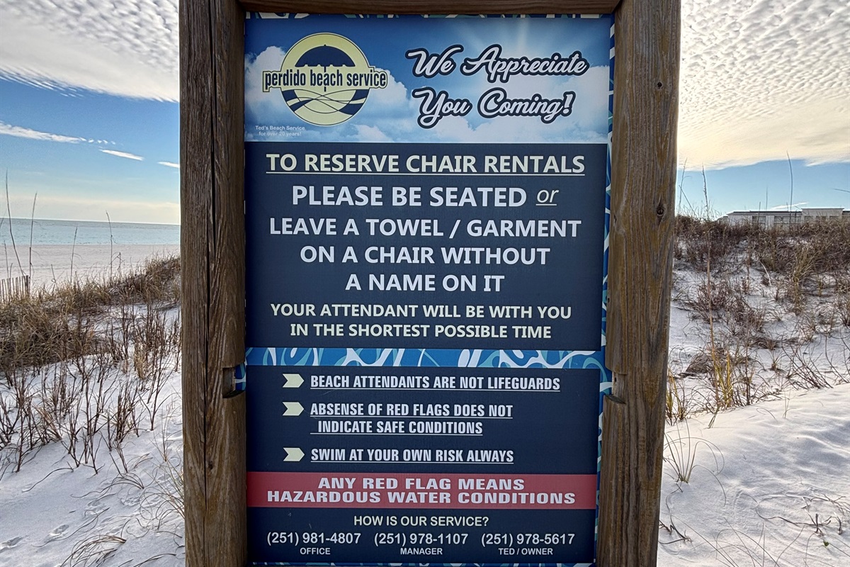 Beach Chair Rental Info