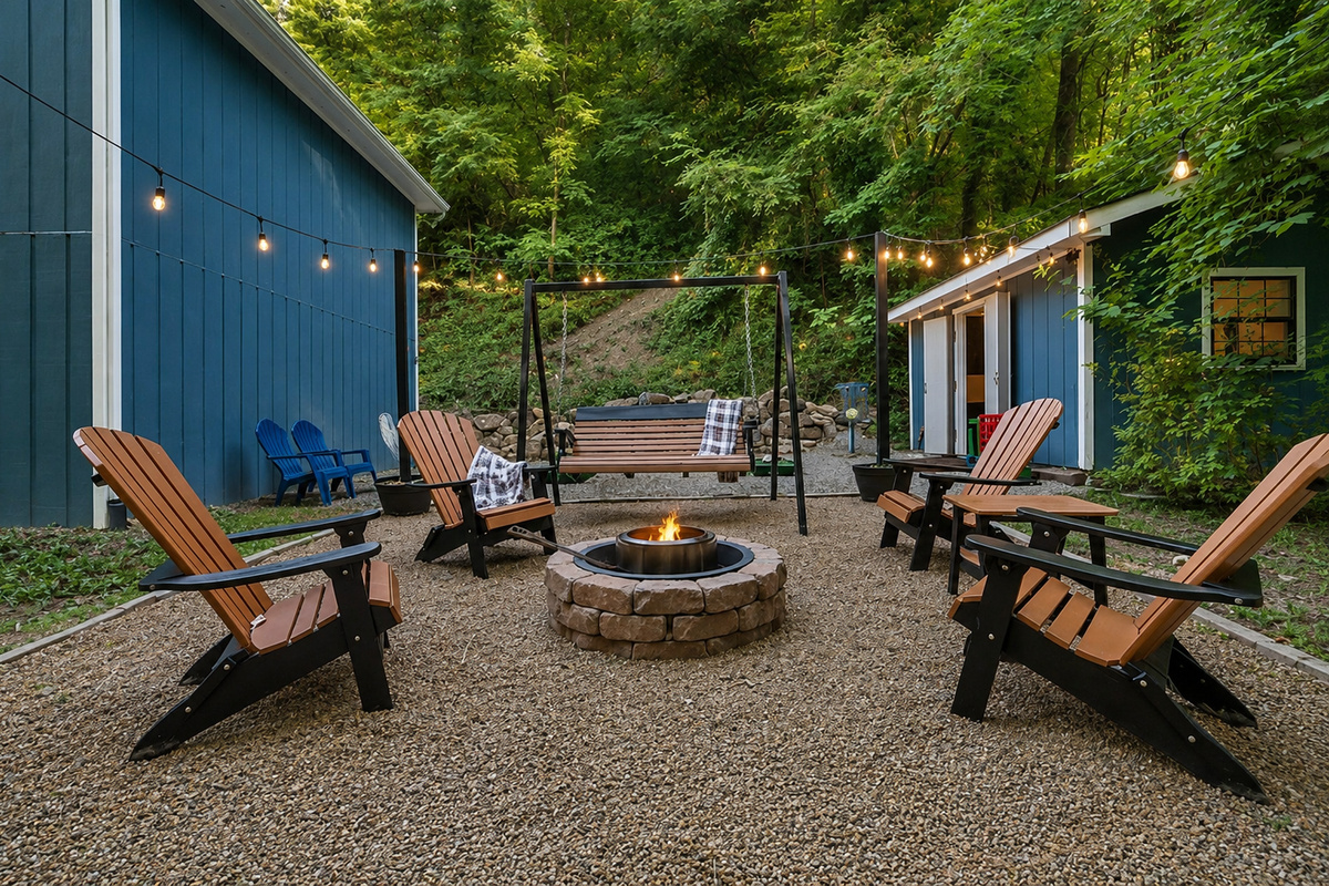 Enjoy time by the fire.