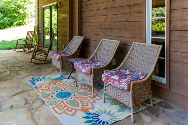 plenty of seating for enjoying the outdoors. rain or shine.