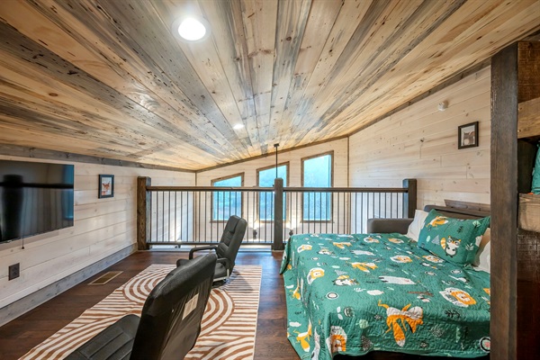 Sofa makes out into a large queen bed