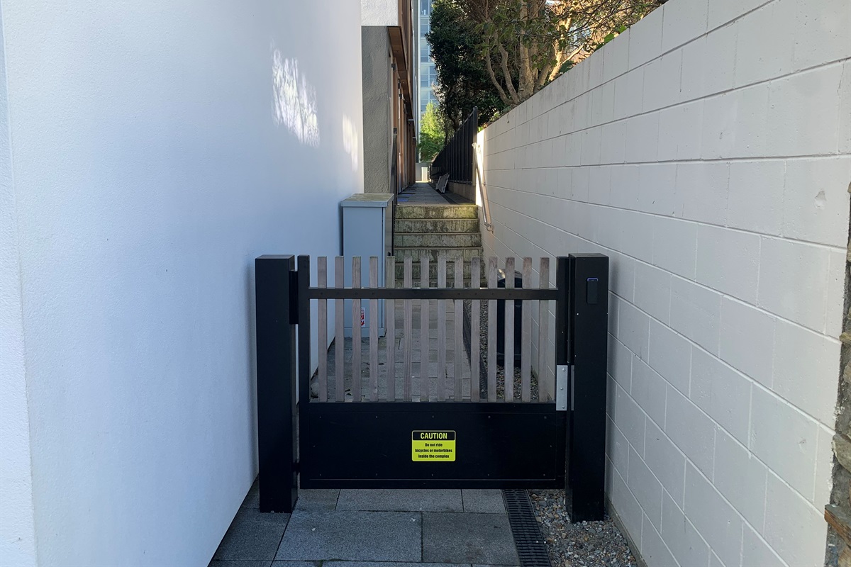 Gate leads to your apartment