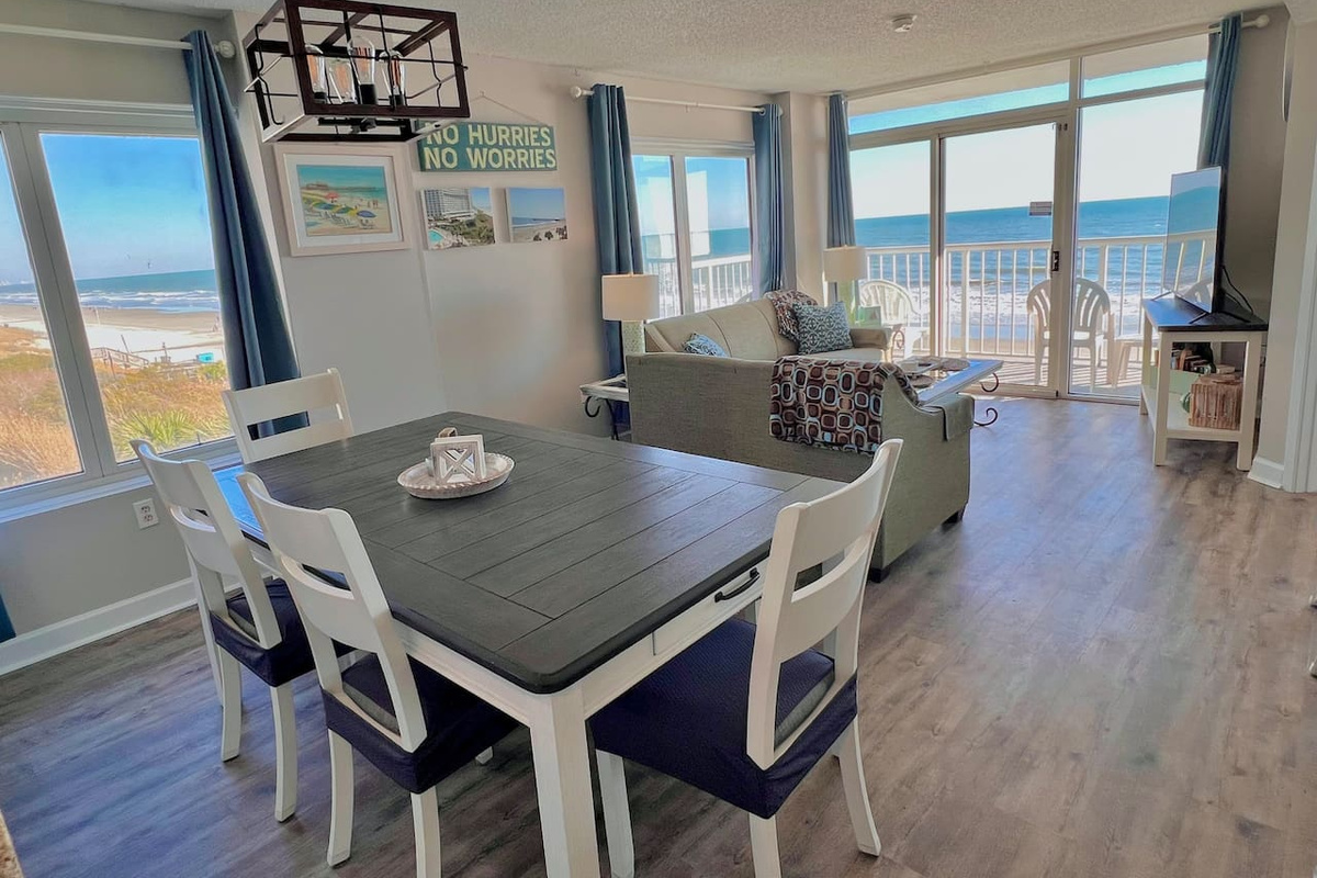 Dining and Living Area with OceanFront Views all around!