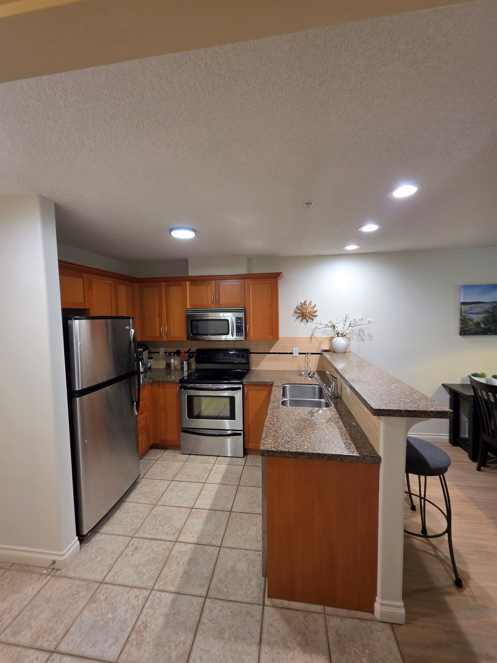 Fully stocked and well appointed kitchen,