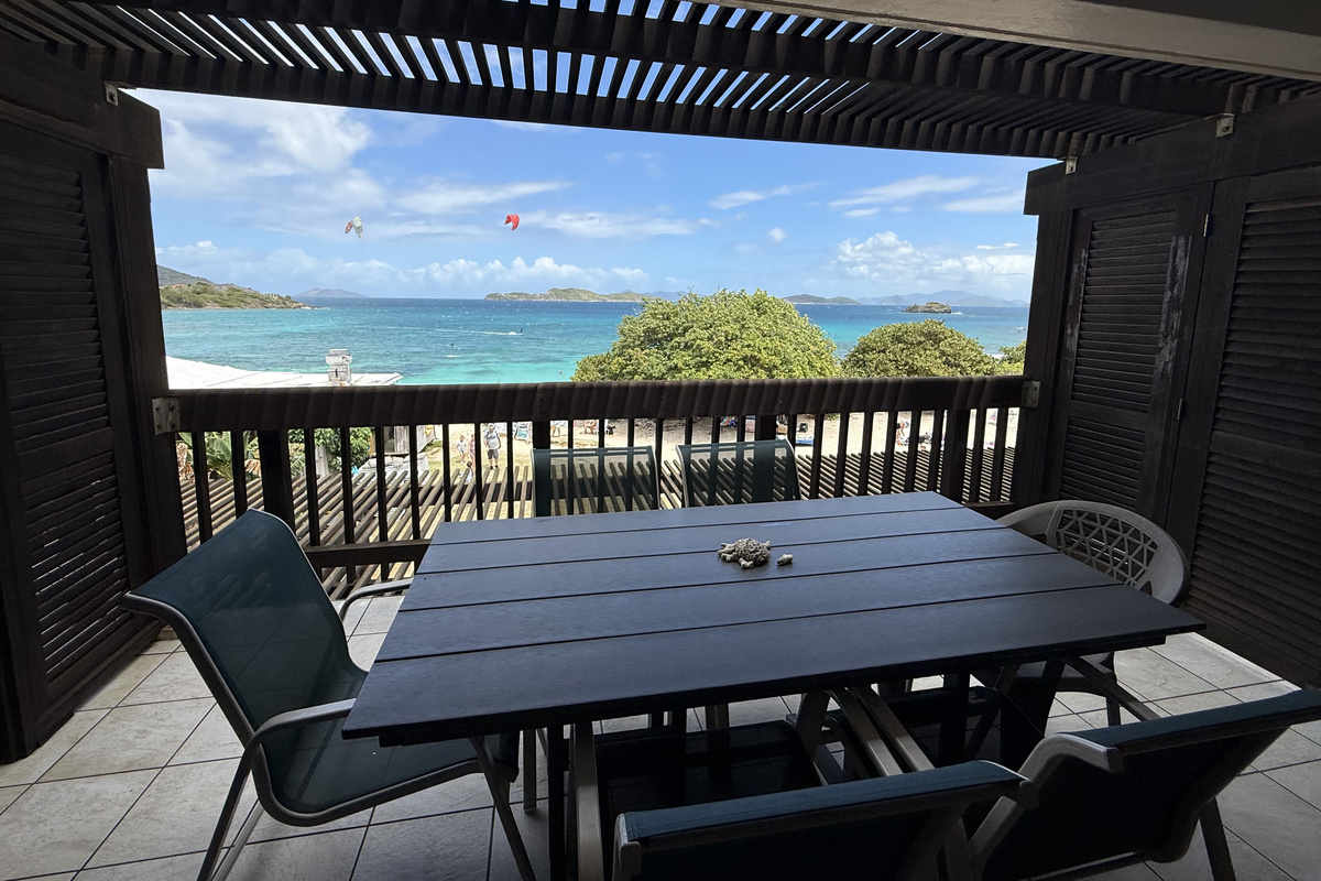 Outdoor dining while overlooking the Caribbean sea