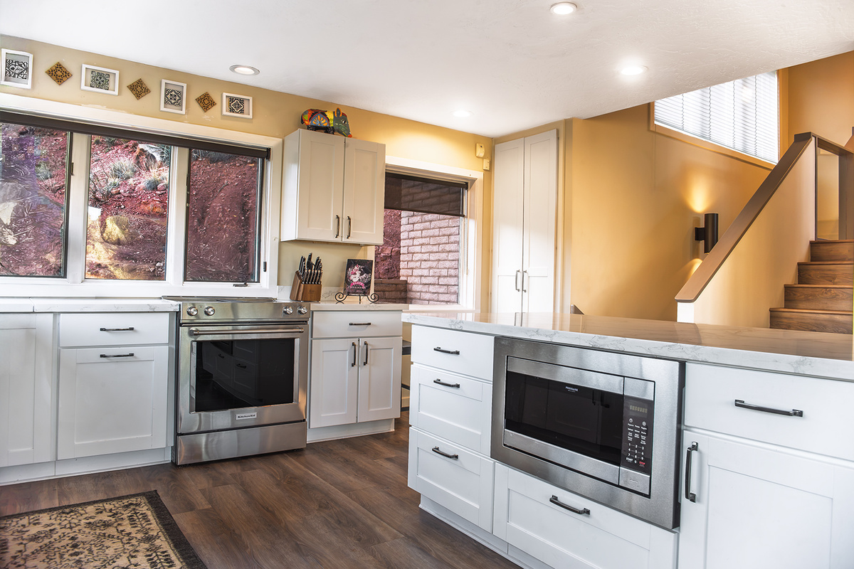 A modern kitchen in the heart of it all.