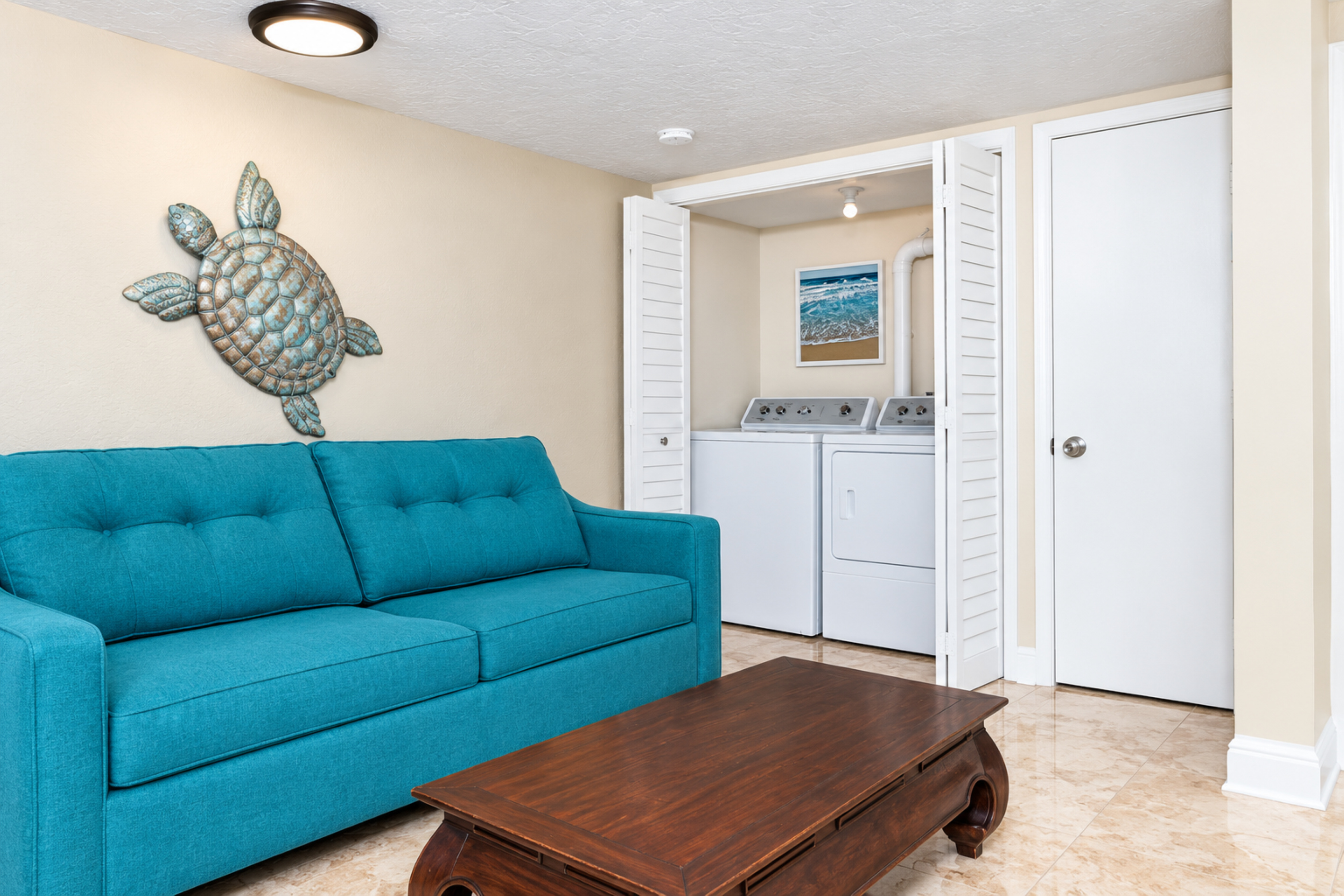 Front den/laundry area