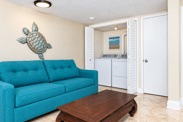 Front den/laundry area