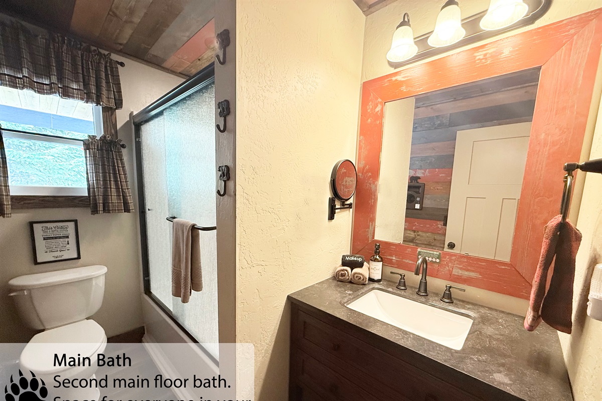2nd Main floor bath. Tub/shower combo. 3 total bathrooms - plenty of space for everyone to freshen up!