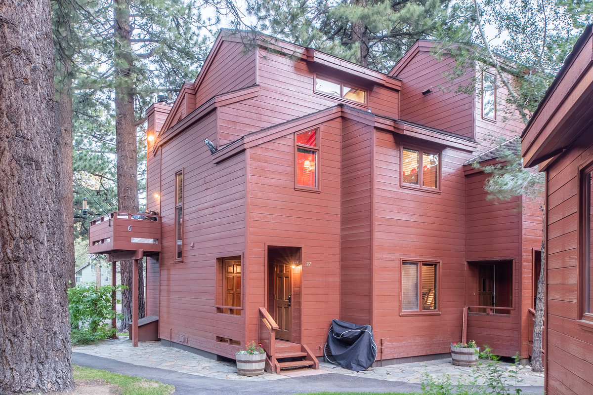 Secluded mountain retreat tucked among the trees.