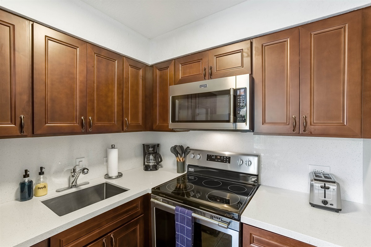 Kitchen View with Oven and Microwave