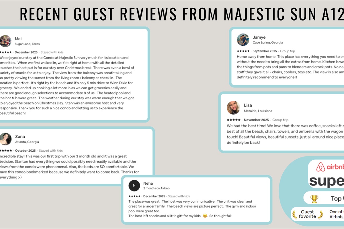 Recent reviews from happy guests show that you are in good hands!