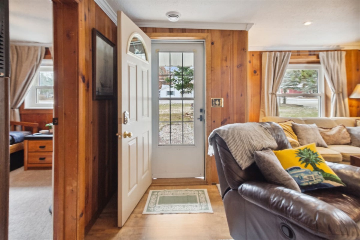 Easy access/exiting from the front of the home. Main access is through the backdoor in the kitchen. This door has a code, but is only shared in case the internet or power go out. Hopefully never!