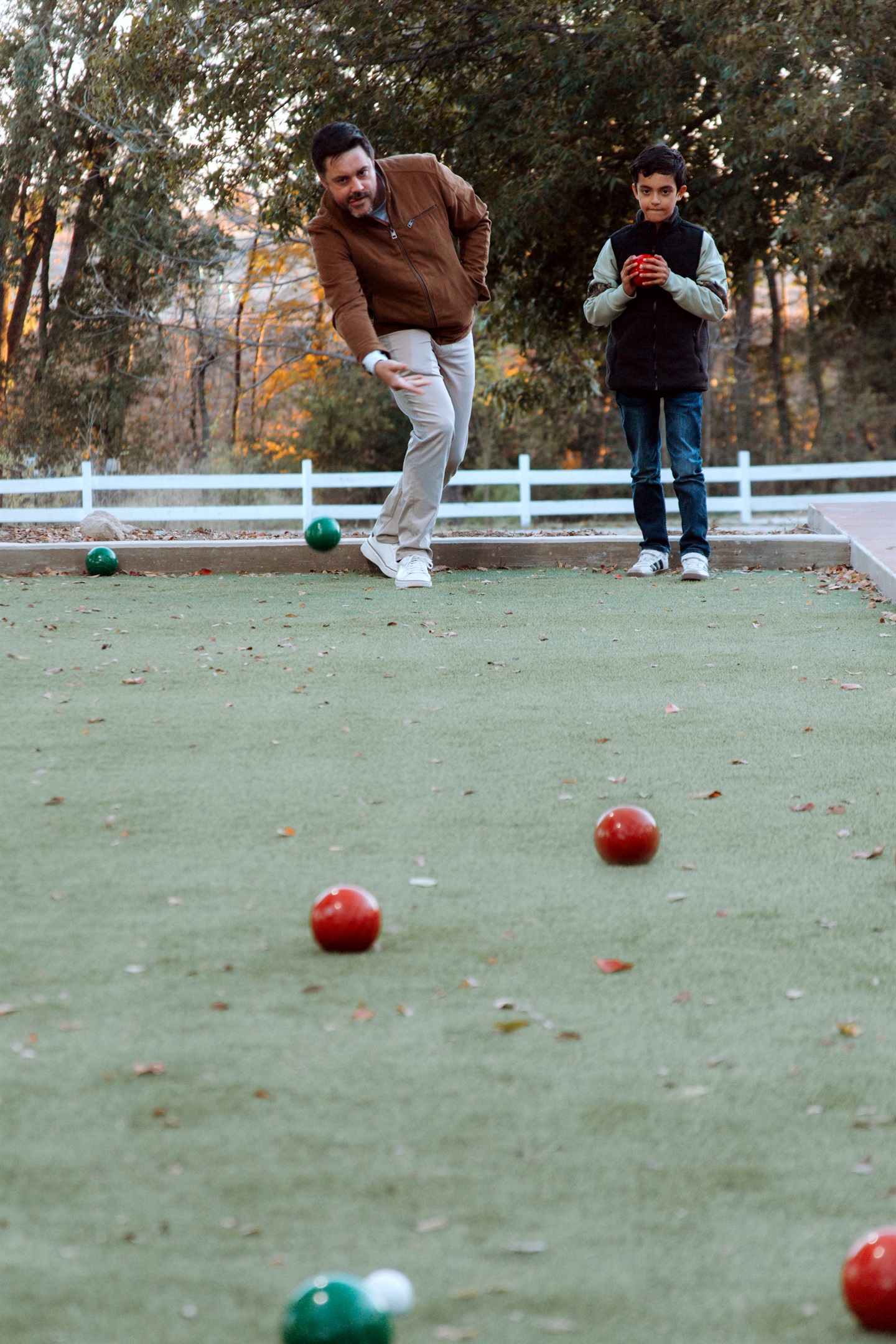 Professional bocce ball court for friendly competition