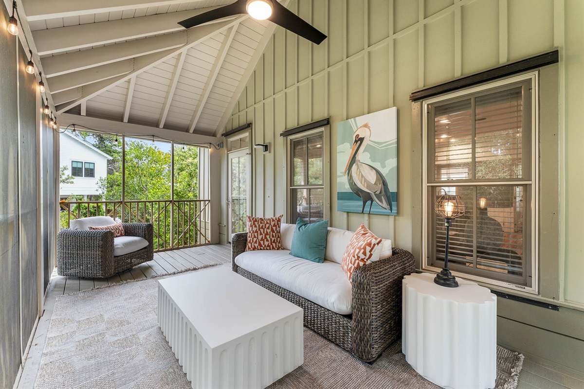 Comfortable seating for enjoyable nights or days on the porch